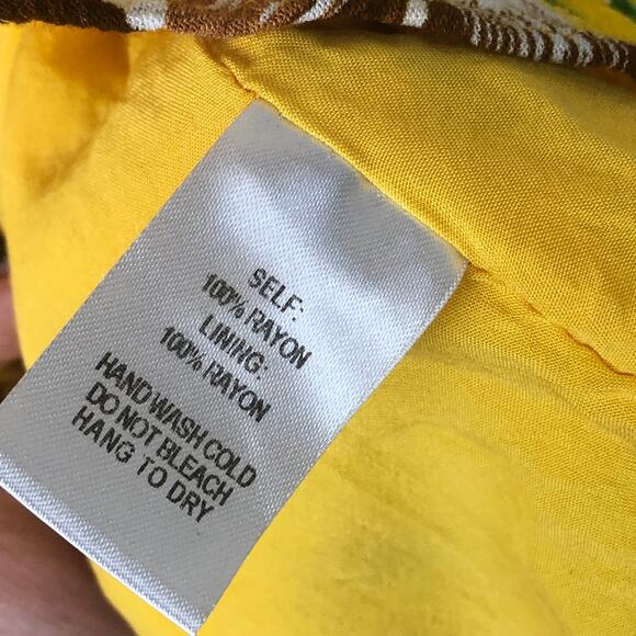 Lulus Cover Up Rayon Mustard Yellow Floral Print Kimono Top Flounce Sleeve - Picture 8 of 10